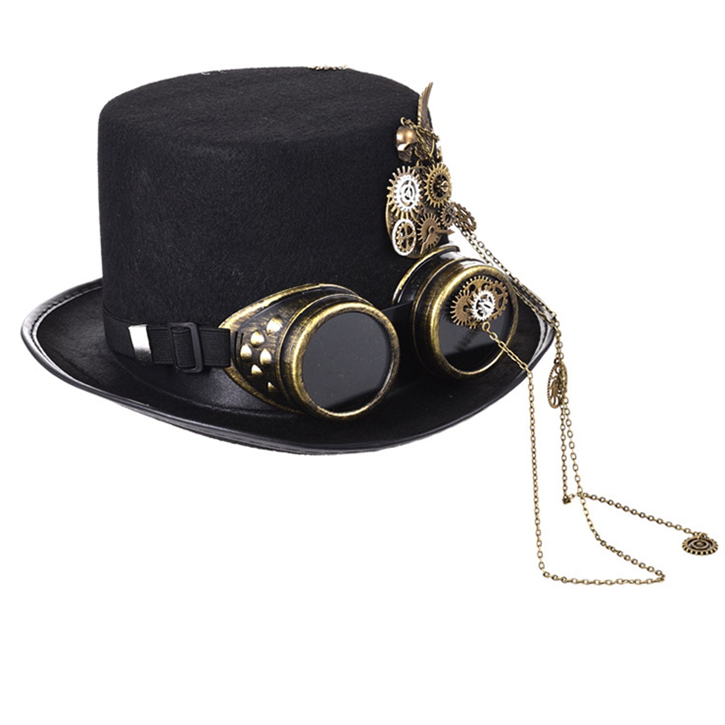 Kimring Gothic Steampunk Top Hats with Goggle Gear Halloween Hat