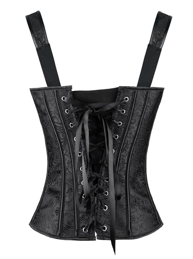 Steampunk Vintage Sexy V Neck Lace Up Overbust Corset