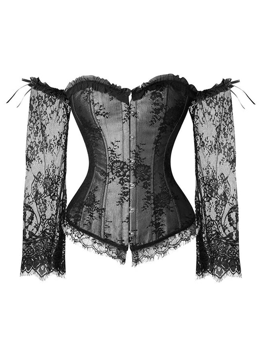 Victorian Renaissance Lace Overbust Off Shoulder Corset Bustier