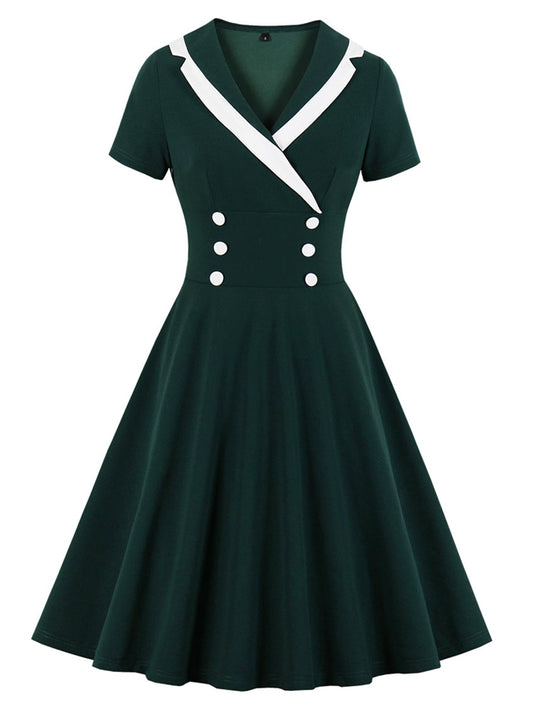 1950s Vintage V Neck Cocktail Party Rockabilly Swing Dresses