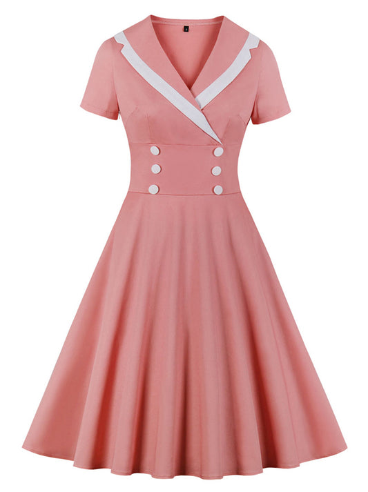 1950s Vintage V Neck Cocktail Party Rockabilly Swing Dresses