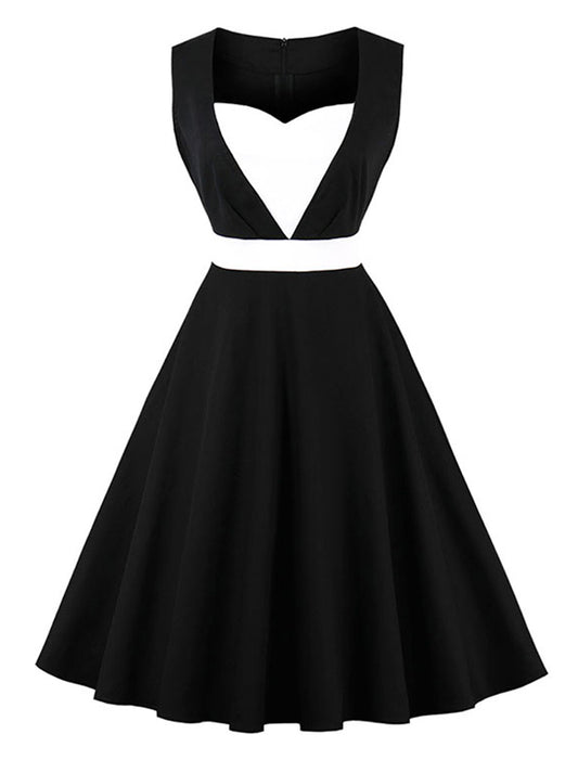 1950s Vintage Rockabilly Fit and Flare Elegant Midi Cocktail Party Swing Tea Dress