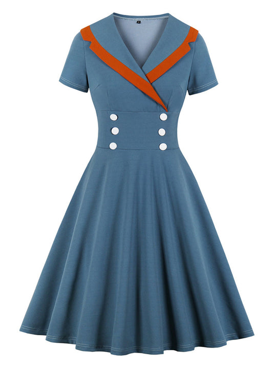 1950s Vintage V Neck Cocktail Party Rockabilly Swing Dresses Main View