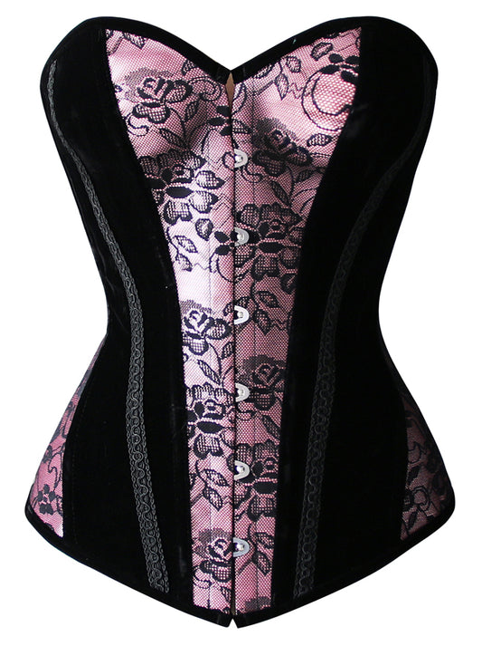 Elegance Lace Floral Coverly Satin Strapless Shaper Corset