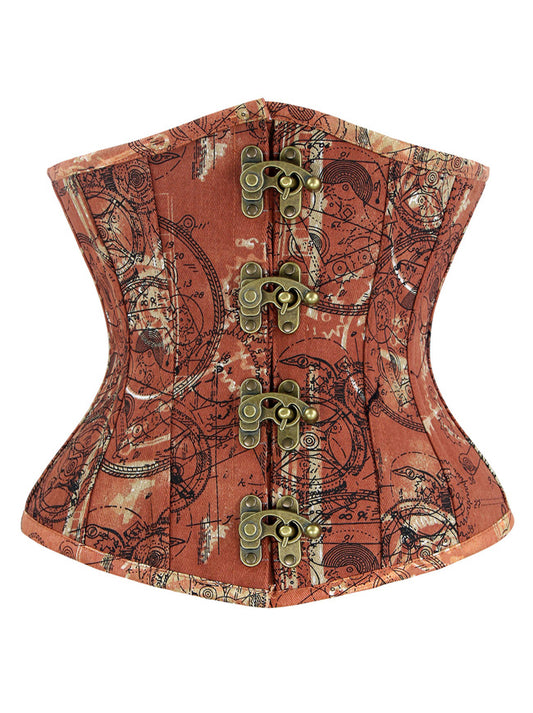 Steampunk Denim Underbust Corset Top Vintage Waist Trainer