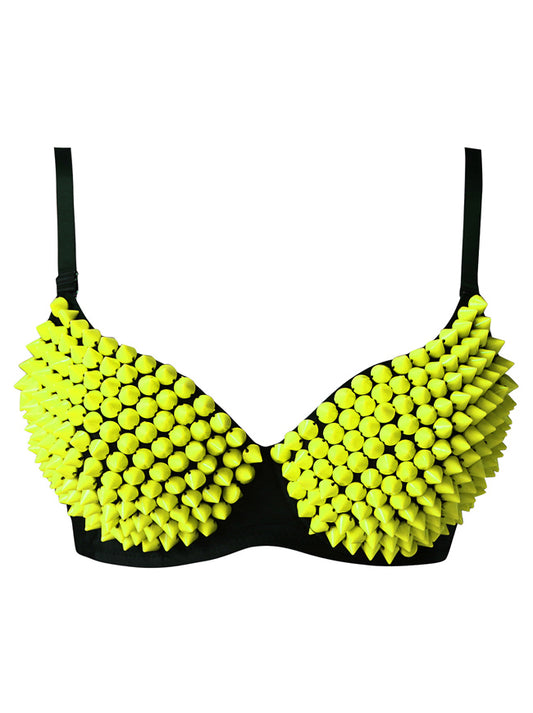 Steampunk B Cup Spike Studs Rivet Party Club Rave Sport Bra Tops