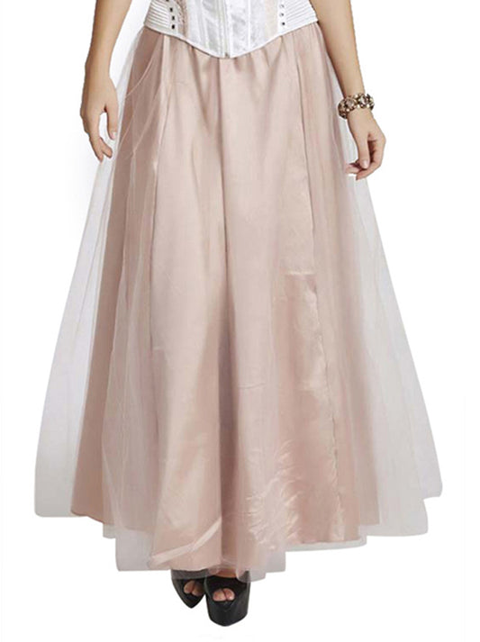 Vintage Layered Tulle Floor Length Long Skirt Dress