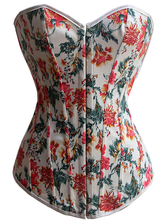 Burlesque Beautiful Floral Print Boby Shaper Strapless Corset