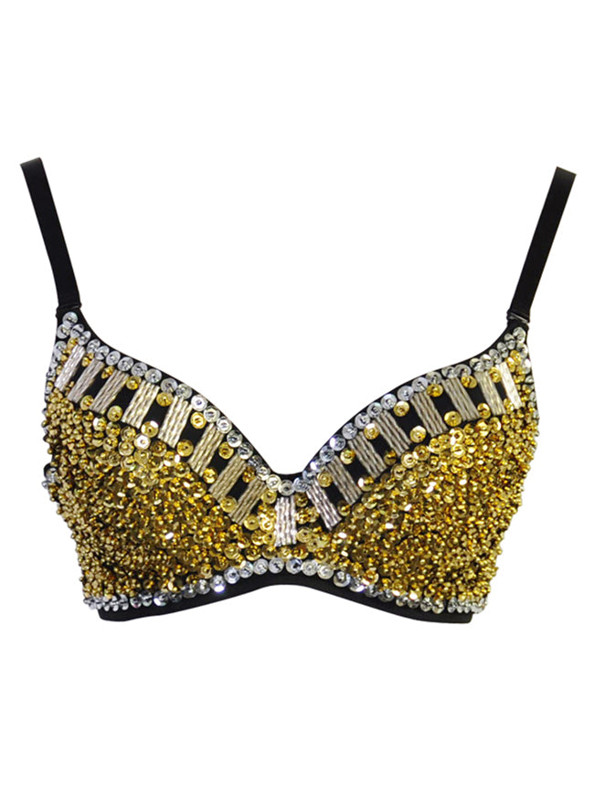 Fashion Punk Spiked Bra Top 3/4 B Cup Women's Rivet Corsage Sexy