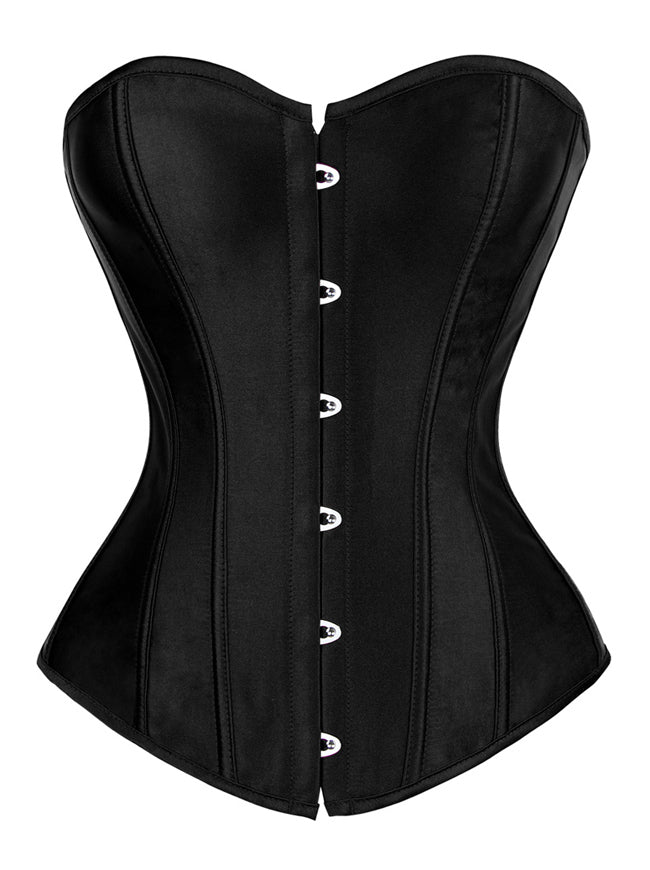 New Black Leather Steampunk Spike & Clasp Corset Overbust Waist Trainer  Corsets