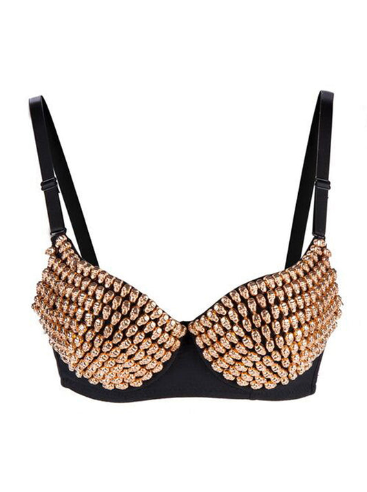 Steampunk B Cup Spike Studs Rivet Party Club Rave Sport Bra Tops Main View