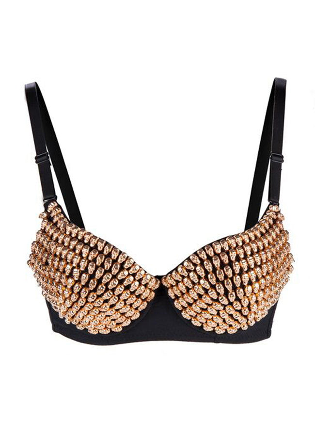 Sexy All Over Steampunk Spike Stud Rivet Party Club Sport Bras