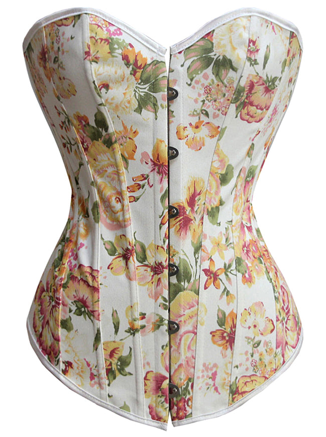 Burlesque Beautiful Floral Print Boby Shaper Strapless Corset Main View