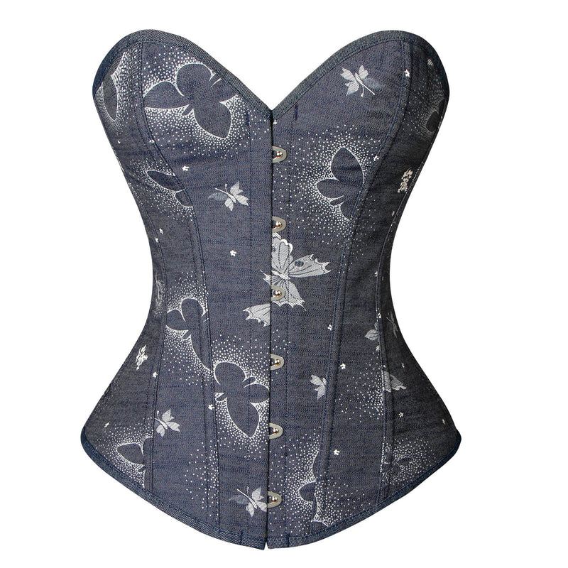Fashion Womens Vintage Floral Overbust Corset Sexy Boned Bustier