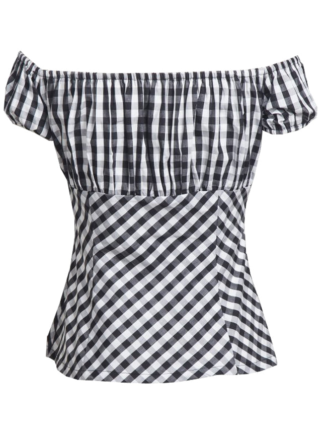 Cute Vintage Black Plaid Girl Party Clubwear Date T-shirt Top