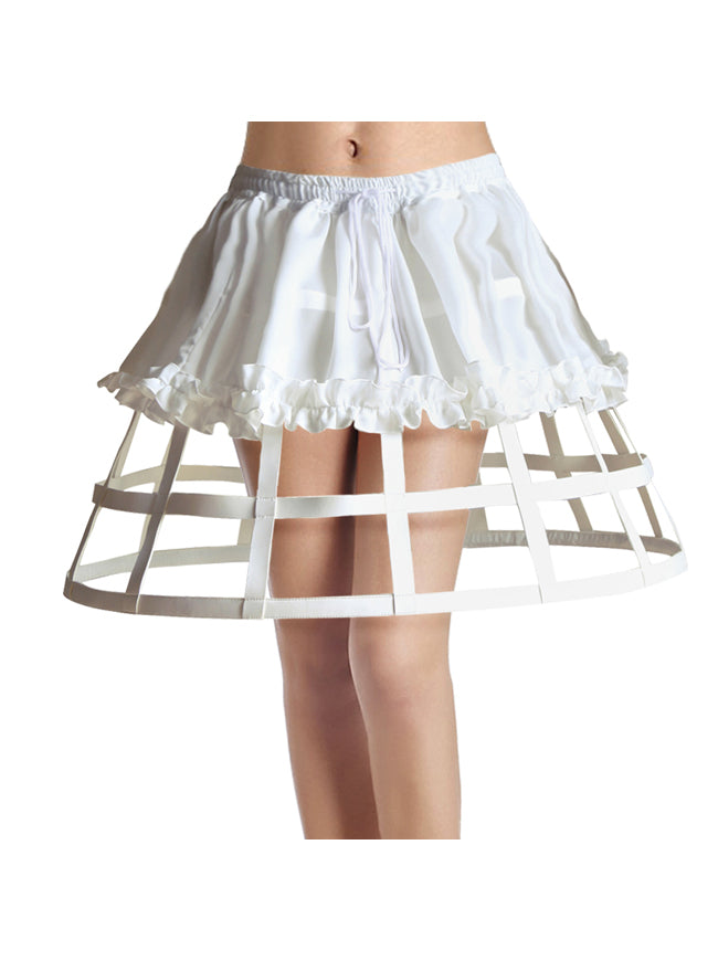 Vintage Burlesque Tea Length A-line Midi Underskirt Cage White Halloween Skirt