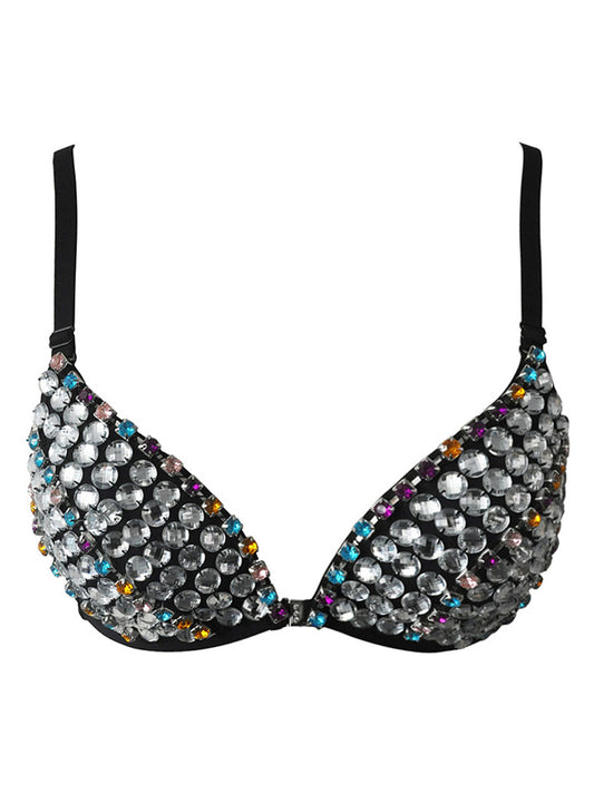 B Cup Fashion Sparkle Beads Underwire Belly Dancing Sport Bra